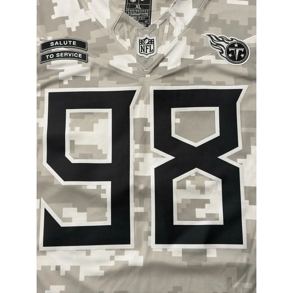 Nike Salute to Service Tennessee Titans Jersey Men's XL Digital Camo #98 Simmons